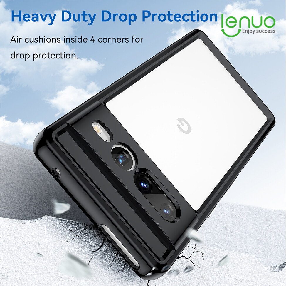 Lenuo For Google Pixel 7 Pro Case Silicone Clear Border Bumper Shockproof Transparent Case For Google Pixel 7A 6A Back Cover