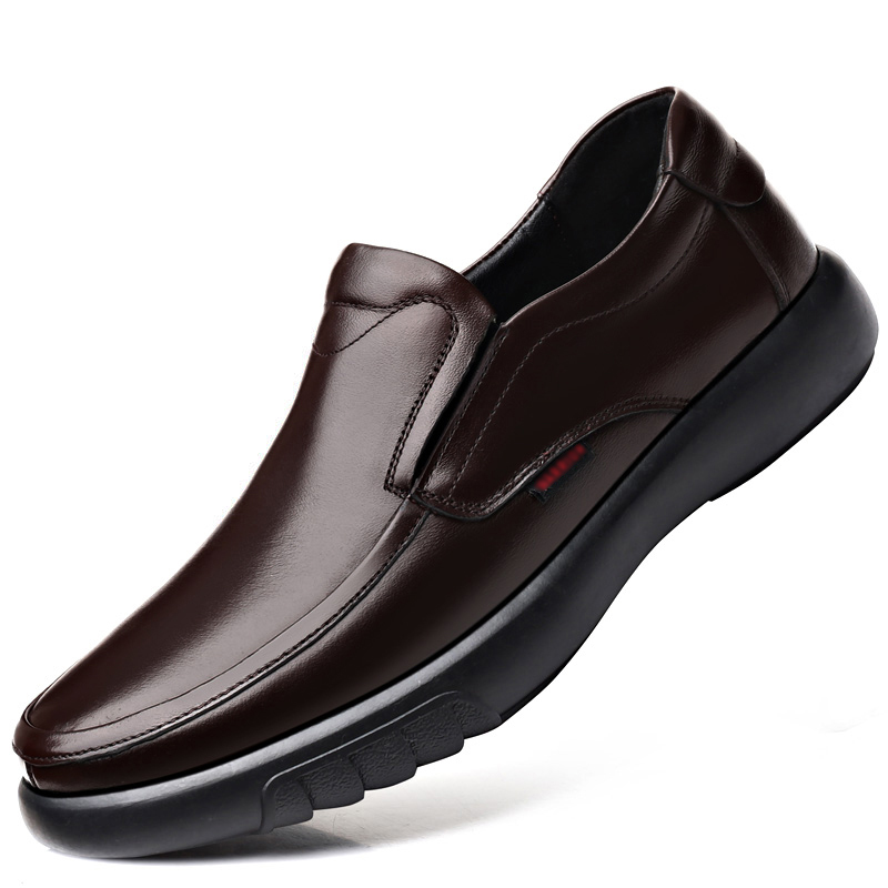 Mens British Style Minimalist Design Leather Men Dress Shoes Loafers Formal Business Oxfords Shoes Wedding Shoes Black