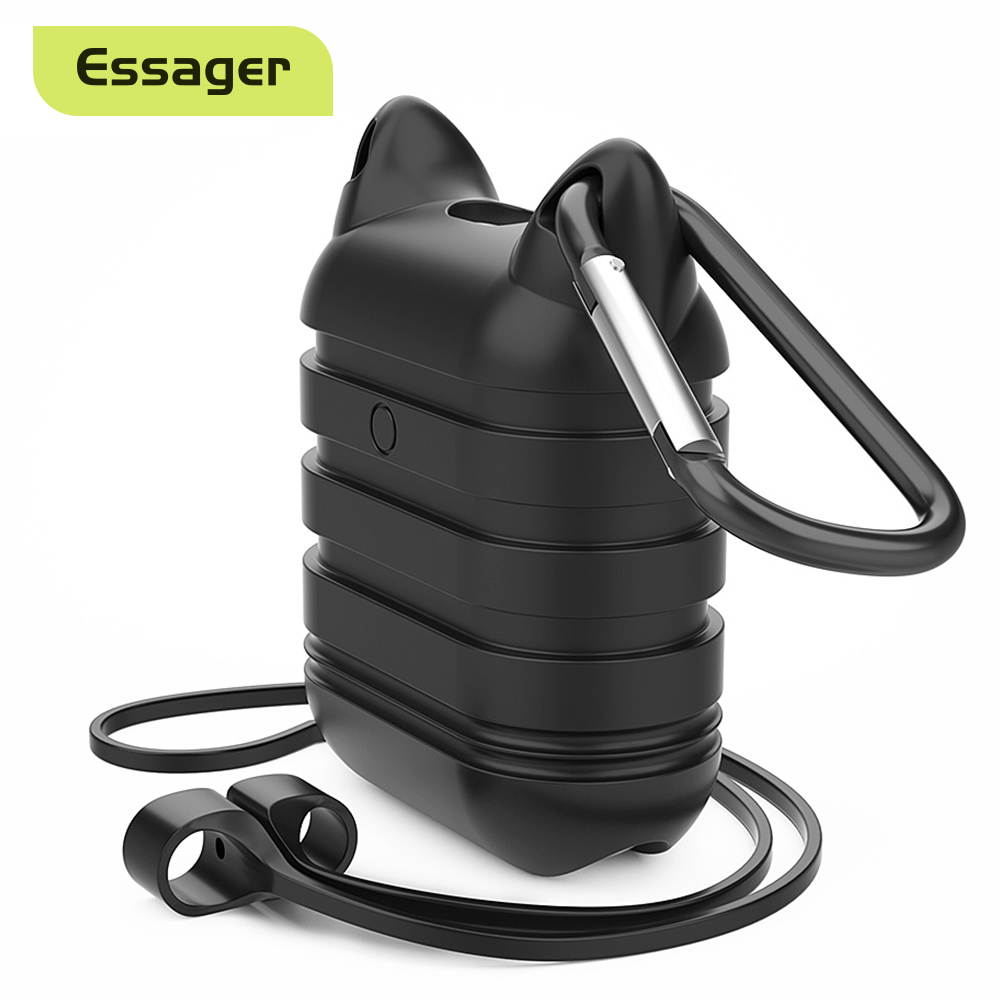 Essager Luxury Case For Apple Airpods Airpod i10 i13 Strap Key Ring Accessories Cute Silicone Cover for Air Pods Pod Coque Funda