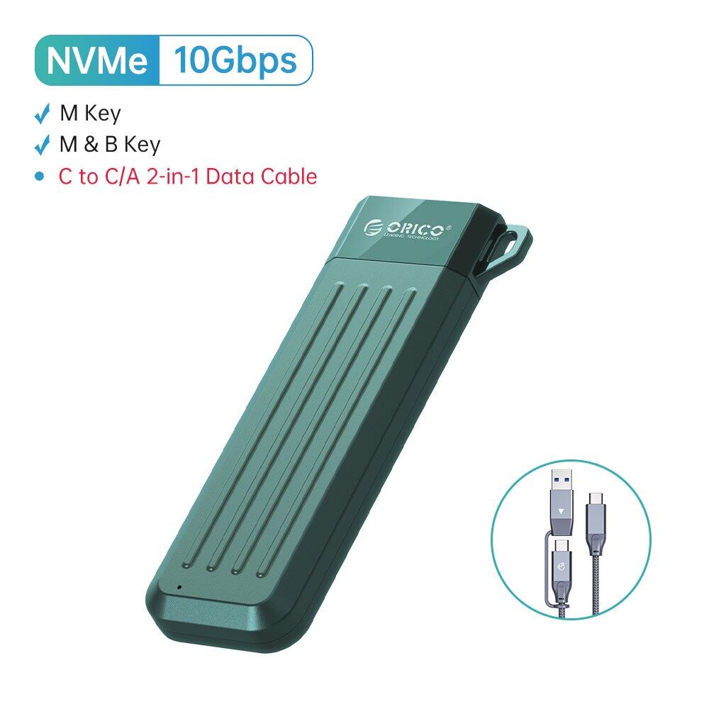 SSD Enclosure ORICO M.2 Case NVMe USB Type C Gen2 10Gbps PCIe SSD Enclosure SATA NGFF 6Gbps Hardisk Enclosure Solid State Drive Case Data Storage External Hard Drives